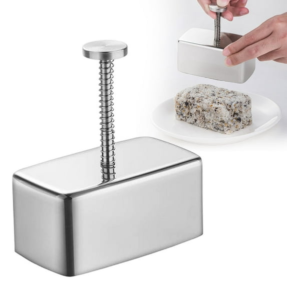 Stainless Steel Triangle Rice Ball Mold, Onigiri Maker & Spam Musubi Press, Non-Stick DIY Rice Ball Press Machine for Bento Lunch, Japanese Sushi, Kimbap, Camping & Home Cooking