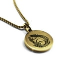 thumbnail image 1 of Stainless Steel Tribal Aquarius Zodiac (Water Bearer) Round Medallion Pendant Necklace, 1 of 3