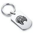 thumbnail image 1 of Stainless Steel Tribal Aries Zodiac (Ram) Dog Tag Keychain Circle Ring, 1 of 2