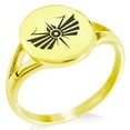 thumbnail image 1 of Tioneer Stainless Steel Tribal Dragonfly Rune Minimalist Oval Top Polished Statement Signet Ring, 1 of 1