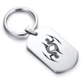thumbnail image 1 of Stainless Steel Tribal Gemini Zodiac (Twins) Dog Tag Keychain Circle Ring, 1 of 2