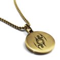thumbnail image 1 of Stainless Steel Tribal Gemini Zodiac (Twins) Round Medallion Pendant Necklace, 1 of 3