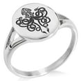 thumbnail image 1 of Stainless Steel Tribal Kraken Minimalist Oval Top Polished Statement Signet Ring, 1 of 1