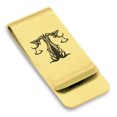 thumbnail image 1 of Stainless Steel Tribal Libra Zodiac (Scales) Classic Slim Money Clip Credit Card Holder, 1 of 2