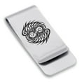 thumbnail image 1 of Stainless Steel Tribal Pisces Zodiac (Two Fishes) Classic Slim Money Clip Credit Card Holder, 1 of 2