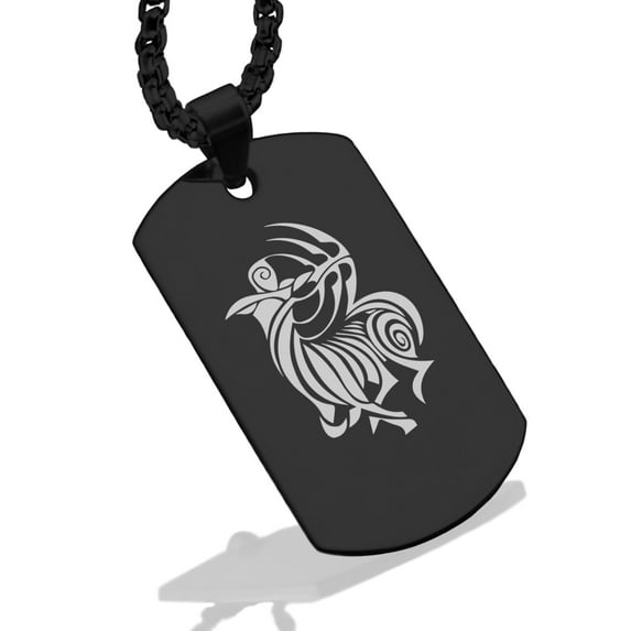 Stainless Steel Tribal Sagittarius Zodiac (Centaur Archer) Dog Tag Pendant Necklace