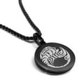 thumbnail image 1 of Stainless Steel Tribal Scorpio Zodiac (Scorpion) Round Medallion Pendant Necklace, 1 of 3