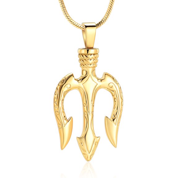 Stainless Steel Trident cremation mini urns necklace for ashes urn pendant
