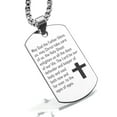 thumbnail image 1 of Stainless Steel Trinity Prayer Dog Tag Pendant Necklace, 1 of 3