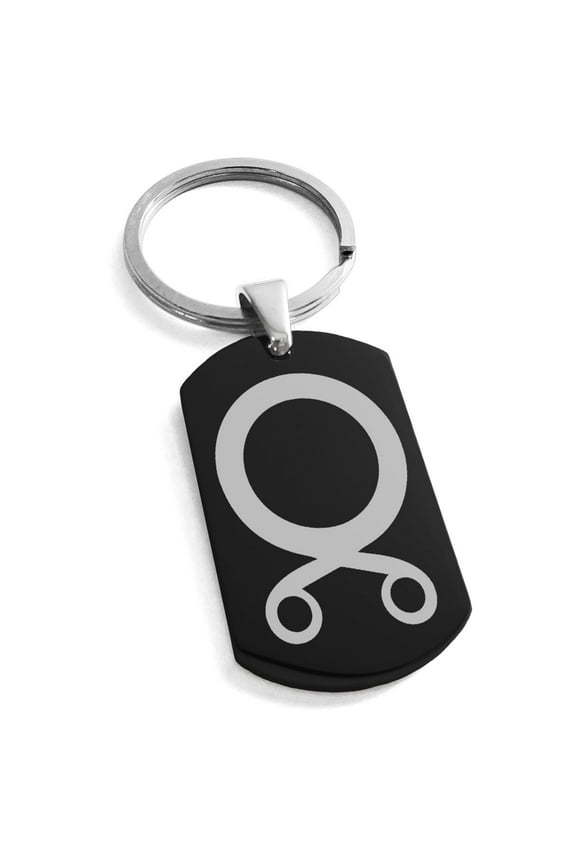 Stainless Steel Troll Cross Viking Norse Engraved Dog Tag Keychain Keyring