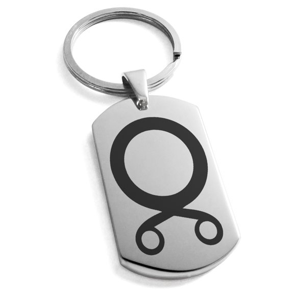 Stainless Steel Troll Cross Viking Norse Engraved Dog Tag Keychain Keyring