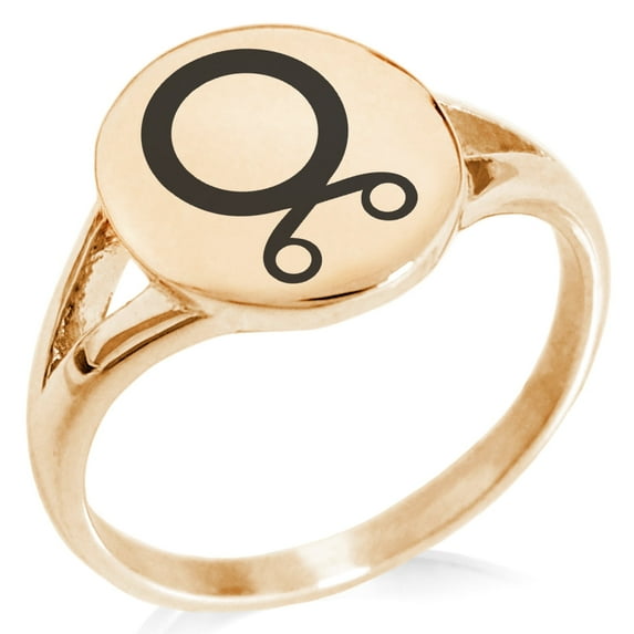 Tioneer Stainless Steel Troll Cross Viking Norse Minimalist Oval Top Polished Statement Signet Ring