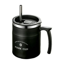 Stainless Steel Tumbler 16oz Double Wall Vacuum Mug Insulated Travel Coffee Cup with Lid Handle Hot Cold Drink Container Home Office