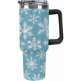 thumbnail image 1 of Stainless Steel Tumbler 40oz, Christmas Winter Snowflakes Leakproof Tumblers Insulated Water Bottle with Straw And Lid, Car Coffee Cups Travel Mug Universal Fits for Water, Iced Tea Or Coffee, 1 of 6