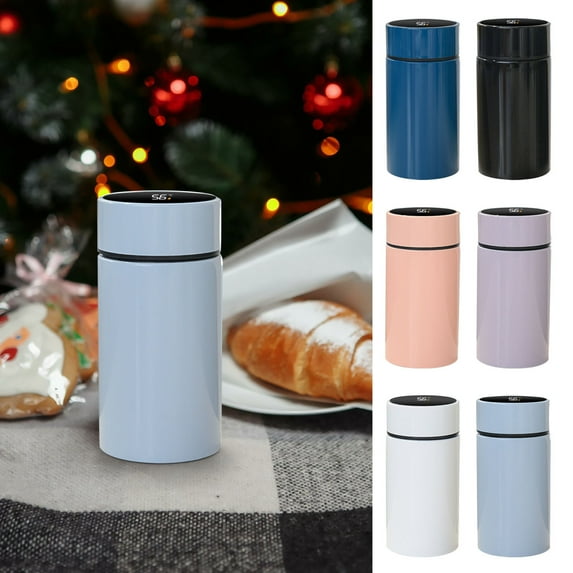 Stainless Steel Tumbler under $5! Xqxayjr 200ml Stainless Steel Insulated Cup,Mini Pocket Tumbler with Smart Temperature Display,Vacuum Thermos for Hot Cold Beverages,Portable Water Bottle for