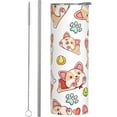 thumbnail image 1 of Stainless Steel Tumbler Cute Corgi Dogs Coffee Mug Water Bottle 20oz Insulated Travel Straight Cups Hot Beverage Drinks Cup with Spill Proof Lid Straw for Men Women Kids, One Size, 1 of 6