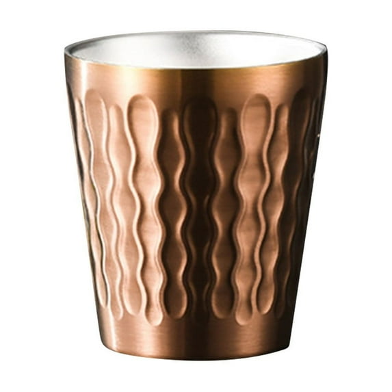 Stainless Steel Tumbler With Textured Wave Pattern Surface Reusable Drinking Cup For Home And Office Use