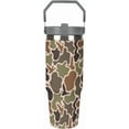 thumbnail image 1 of Stainless Steel Tumbler with Lid And Straw 30 Oz Top Handle Duck Hunting Camo Leakproof Vacuum Insulated Water Bottle for Car Travel, 1 of 6