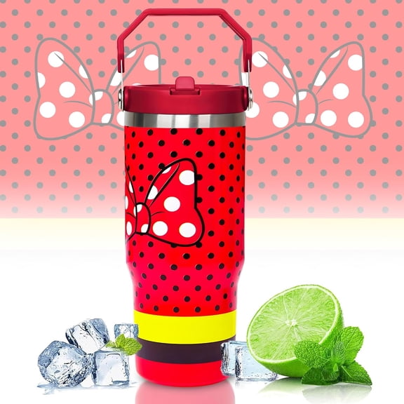 Stainless Steel Tumbler with Straw, 30 oz Tumbler with Handle and Straw Lid, Leakproof Tumbler, Tumbler Lid Straw, Double Insulated Tumblers