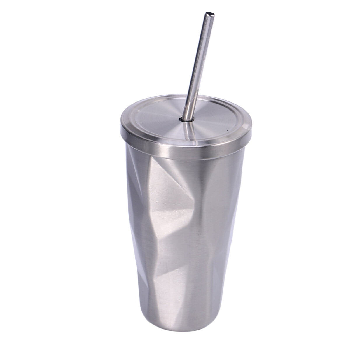 Stainless Steel Tumbler with Straw Hot and Cold Double Wall Drinking Cups Coffee Mugs 500ml