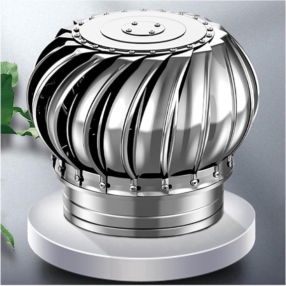 Stainless Steel Turbine Roof Vent, 4.3Inch Wind-Powered Exhaust Vent Cap, Automatic Rotation for Home Ventilation