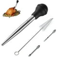 thumbnail image 1 of Stainless Steel Turkey Baster Baster Syringe for Cooking Meat Injector Set with 2 Marinade Needles 1 Cleaning Brush for Home Baking Kitchen Tool, 1 of 8