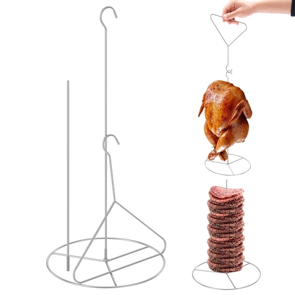 Stainless Steel Turkey Fryer Stand Kit Chicken Fryer Rack Turkey Roasting Vertical Rack Dishwasher Safe for Kitchen Grilling