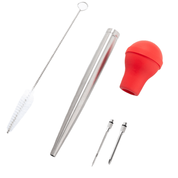 Stainless Steel Turkey Injector Marinade Syringe With 2 Ounce Capacity