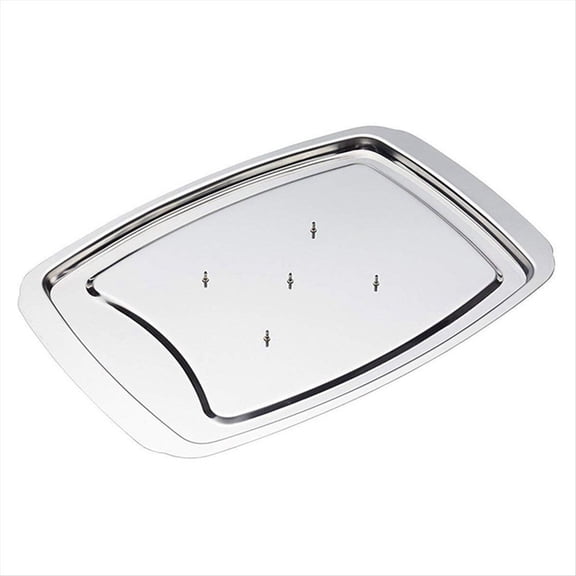 Stainless Steel Turkey Nail Basin Roast Chicken Rack Turkey Rack Roast Chicken Tray Baking Barbecue Nail Tray,1x turkey plate