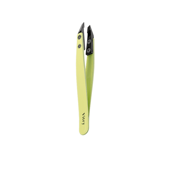 Stainless Steel Tweezer with Ceramic Slant Tip, Yellow