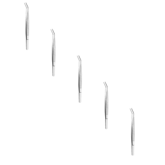 Stainless Steel Tweezers With Curved Serrated Tip Multipurpose Tweezers Sewing Machine Tweezers Forceps For Craft Repairing 2PCS Eye Makeup Pads for under Eyes
