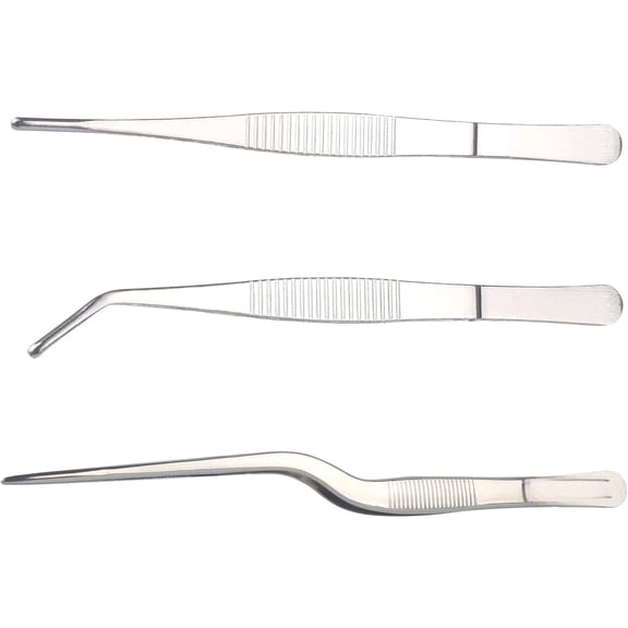 Stainless Steel Tweezers Set, For Small Gardening and Kitchen, Multi-Purpose Tools. (3Pcs, 6.15Inches / 6.3Inches / 6.5Inches)