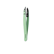 Stainless Steel Tweezers with Ceramic Slant Tip, Light Green