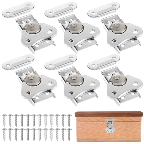 Stainless Steel Twist Latches, 6 Packs Butterfly Twist Latches with Retainers, Butterfly Draw Latch Buckle Lock for Cases, Boxes, Small Doors, Include 24 Screws