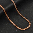 Stainless Steel Twist Rope Chains Men Women Rose Gold Color Plated
