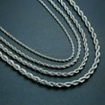 thumbnail image 1 of Stainless Steel Twisted Rope Silver Chain Necklace Men Women 2/2.5/3/4/5/7/9/mm, 1 of 6