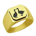 thumbnail image 1 of Stainless Steel Two Geese Engraved Signet Ring, 1 of 1
