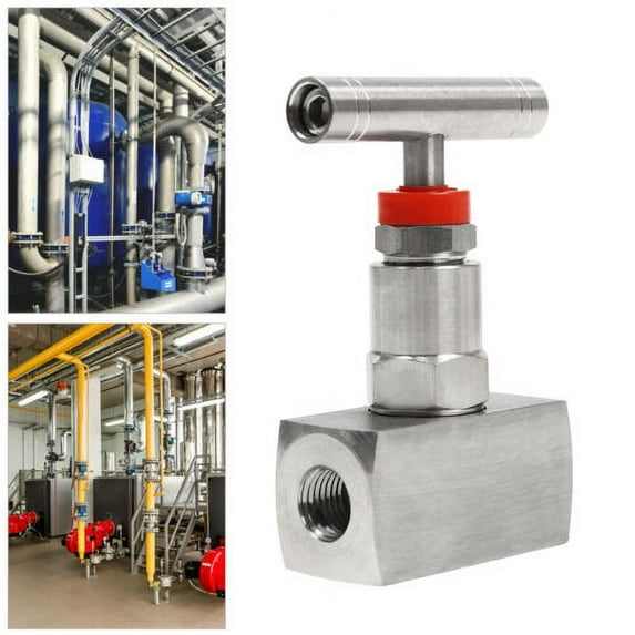 Stainless Steel Two Ports Straight Needle Valve 6000PSI 1/4" NPT Thread