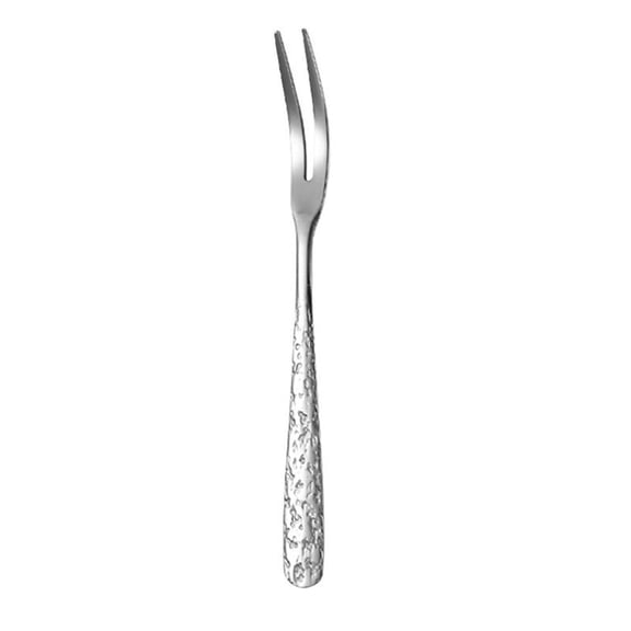 Stainless Steel Two - Prong Dessert & Fruit Forks, Polished & Elegant Design, Silver Color, 10 Pieces - for Home Use, Party, Picnic, Afternoon Tea, Fruit Platter Serving