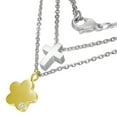 thumbnail image 1 of Stainless Steel Two-Tone Double Chain Cross Flower Pendant Necklace, 1 of 3