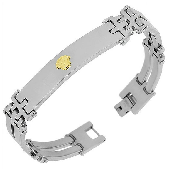 Stainless Steel Two-Tone Men's Links Chain Bracelet