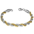 thumbnail image 1 of Stainless Steel Two-Tone Mens Rope Link Bracelet, 8.25", 1 of 2