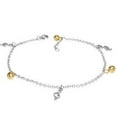 thumbnail image 1 of Stainless Steel Two-Tone Musical Clef Music Womens Adjustable Anklet Bracelet, 1 of 3