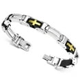 thumbnail image 1 of Stainless Steel Two-Tone Religious Cross Men's Medical ID Bracelet, 1 of 2