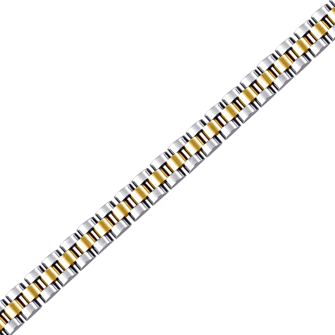 Stainless Steel Two-tone Mens Presidential 10mm Bracelet- 8inch Link Bracelet for Men