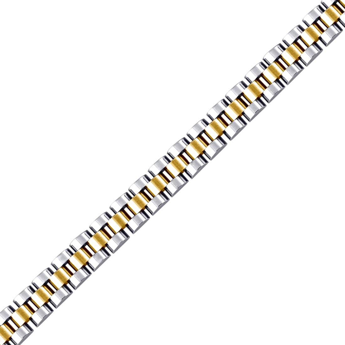 Stainless Steel Two-tone Mens Presidential Style 8mm Bracelet-8inch Link Bracelet for Men