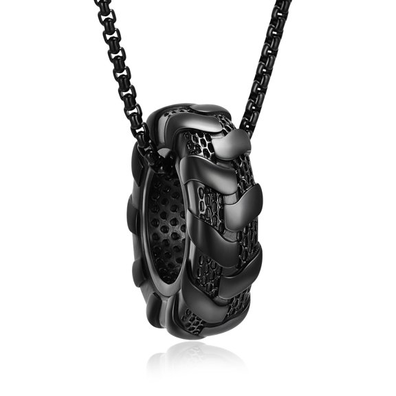 Stainless Steel Tyre Pendant Necklace Urns for Cremation Ashes Keepsake Memorial Jewelry