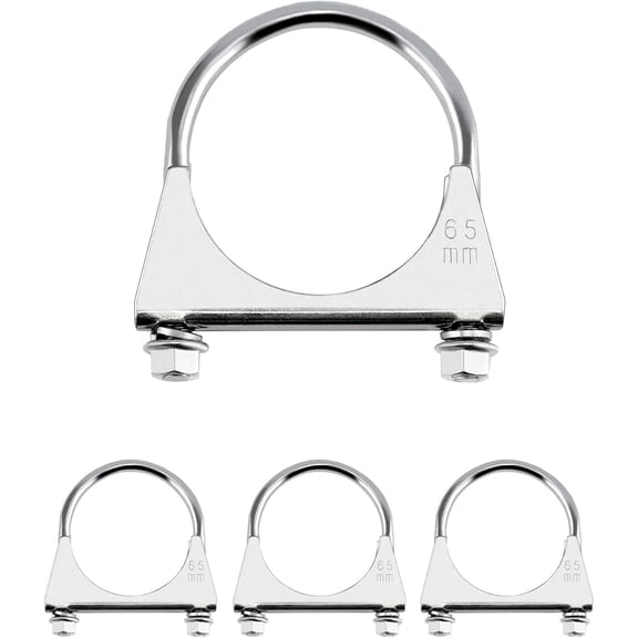 Stainless Steel U-Bolt Muffler/Exhaust Clamp (2.5" Diameter), 4 Pack U-Bolt Muffler Tip Exhaust Hook