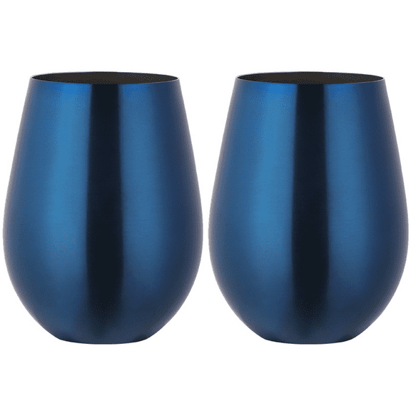 Stainless Steel Unbreakable Wine Glasses - Set of 4 Wineglasses. Premium-Grade Stainless Steel Red & White Stemless Wineglasses set, Portable Wine Tumbler, for Outdoor Events, Picnics