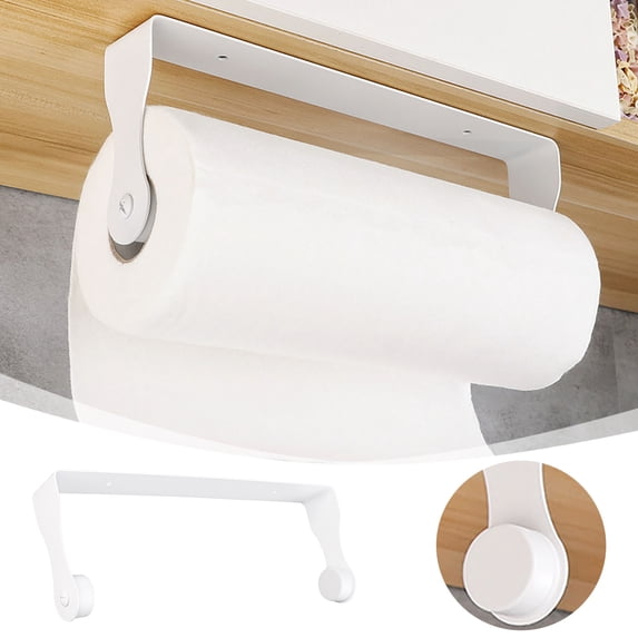 Stainless Steel Under Cabinet Paper Towel Holder Rack Wall Mount Kitchen Organizer No Drill Space Saving Design